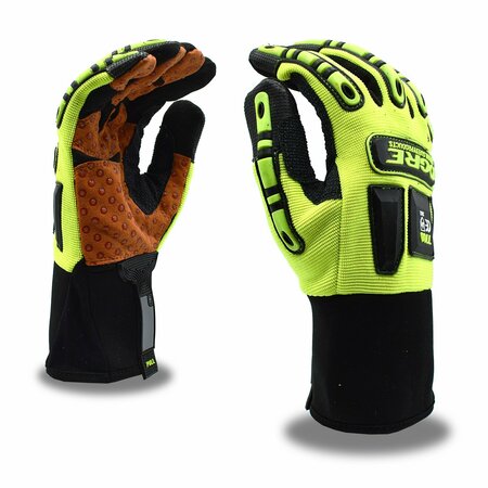 CORDOVA Impact, OGRE, Synthetic Leather Gloves, Hi-Vis Lime, M 7700M